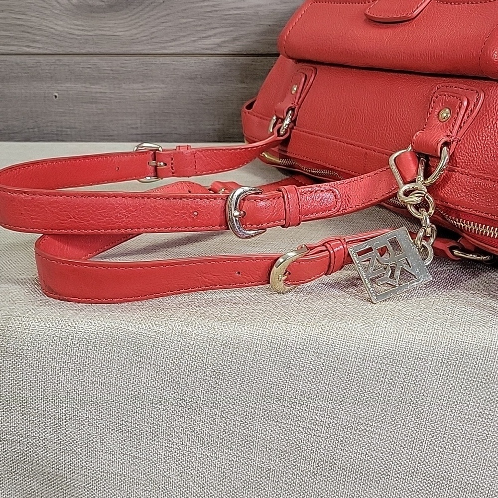 DKNY Red/Orange Leather Handbag - Picture 8 of 16